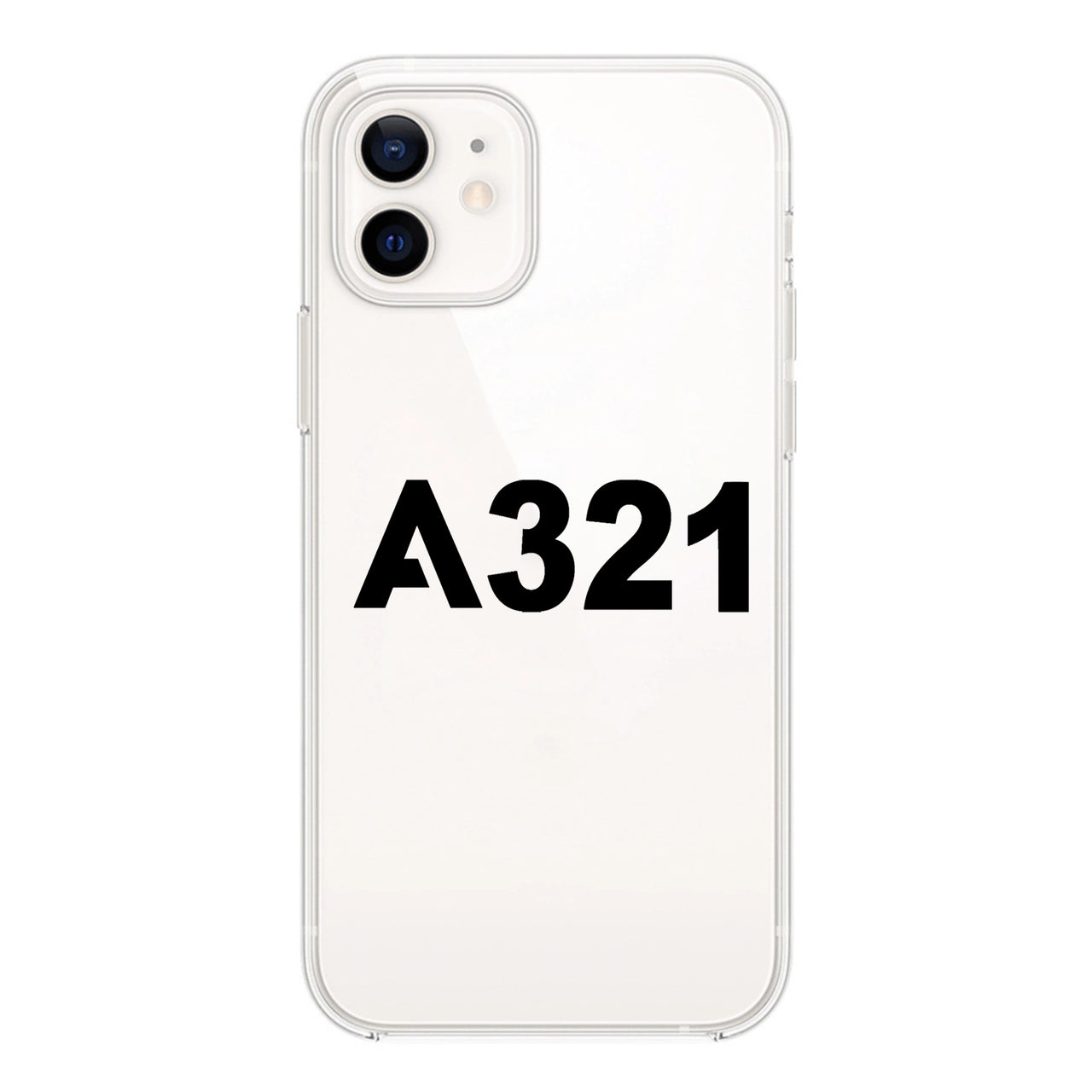 A321 Flat Text Designed Transparent Silicone iPhone Cases