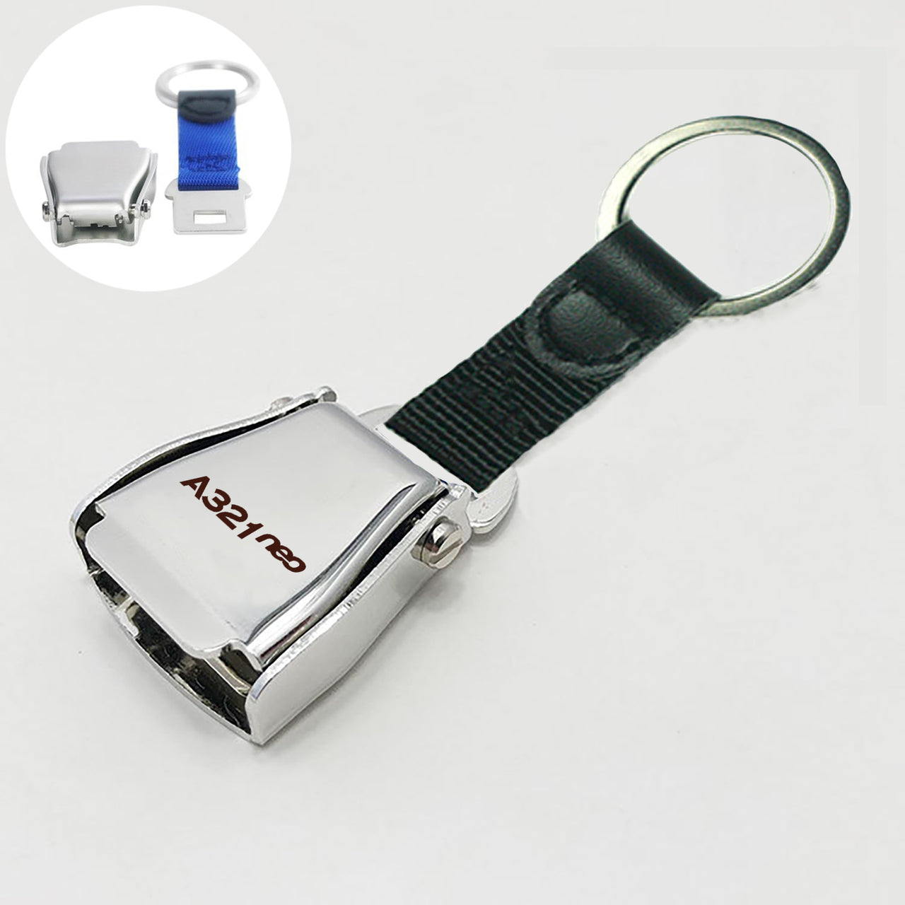 A321neo & Text Designed Airplane Seat Belt Key Chains