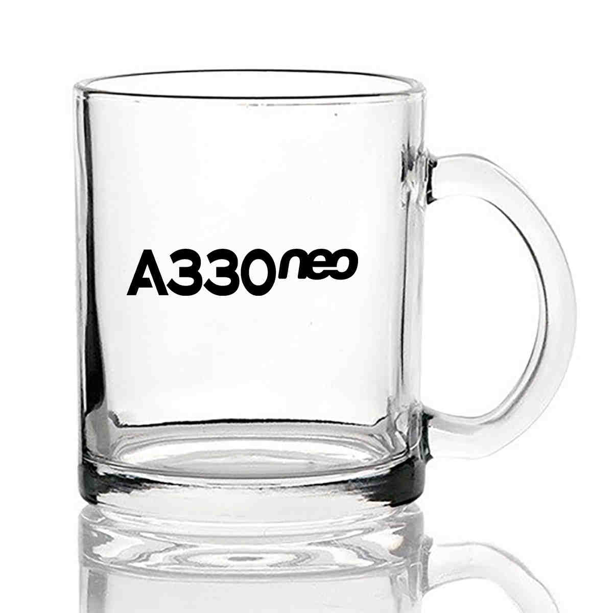A330neo & Text Designed Coffee & Tea Glasses