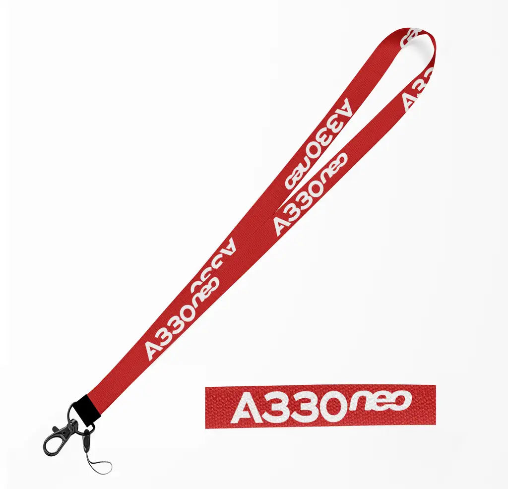 A330neo & Text lanyard - red