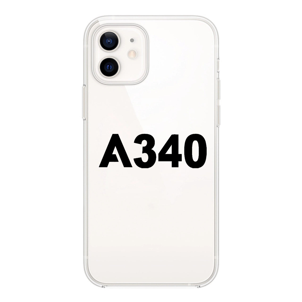 A340 Flat Text Designed Transparent Silicone iPhone Cases