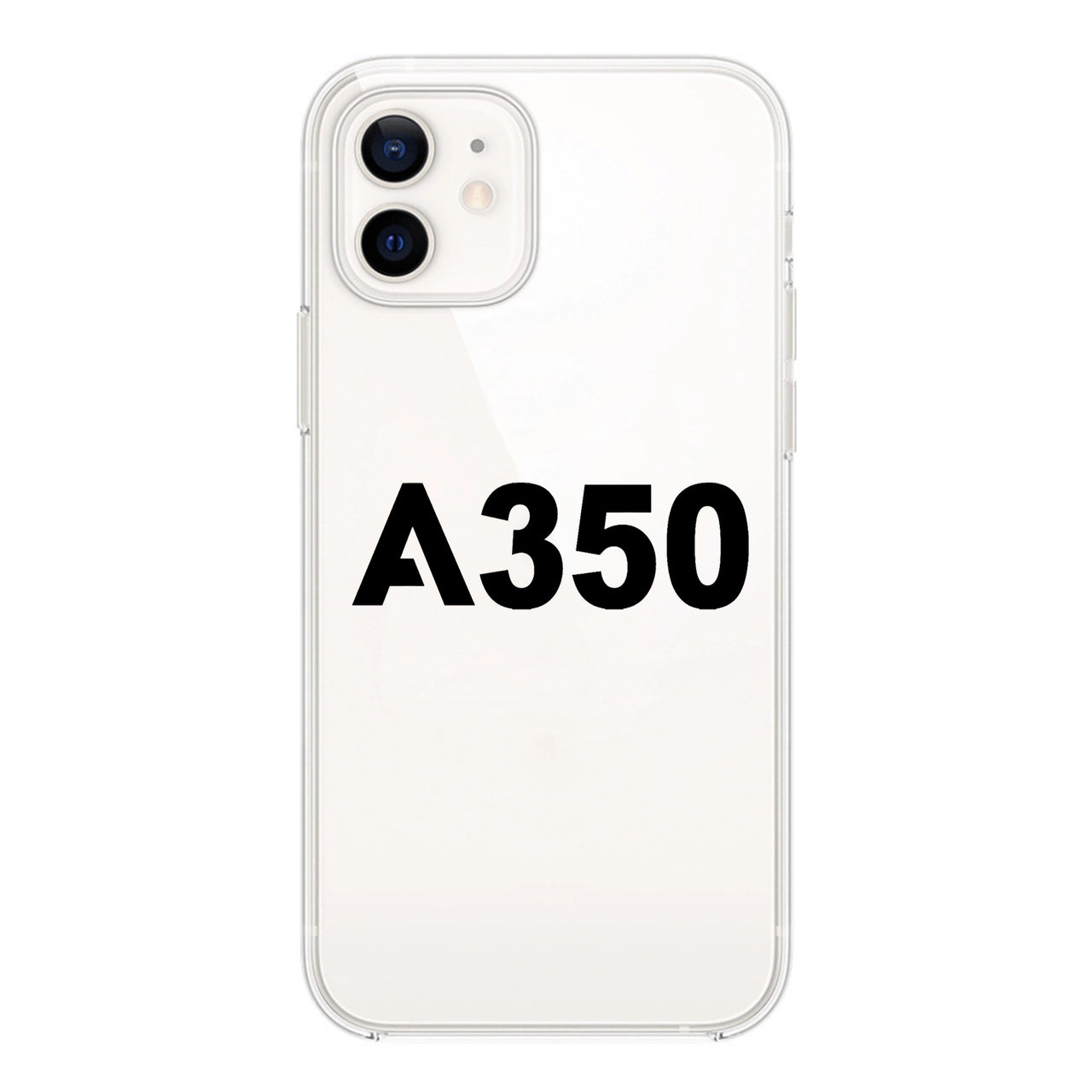 A350 Flat Text Designed Transparent Silicone iPhone Cases