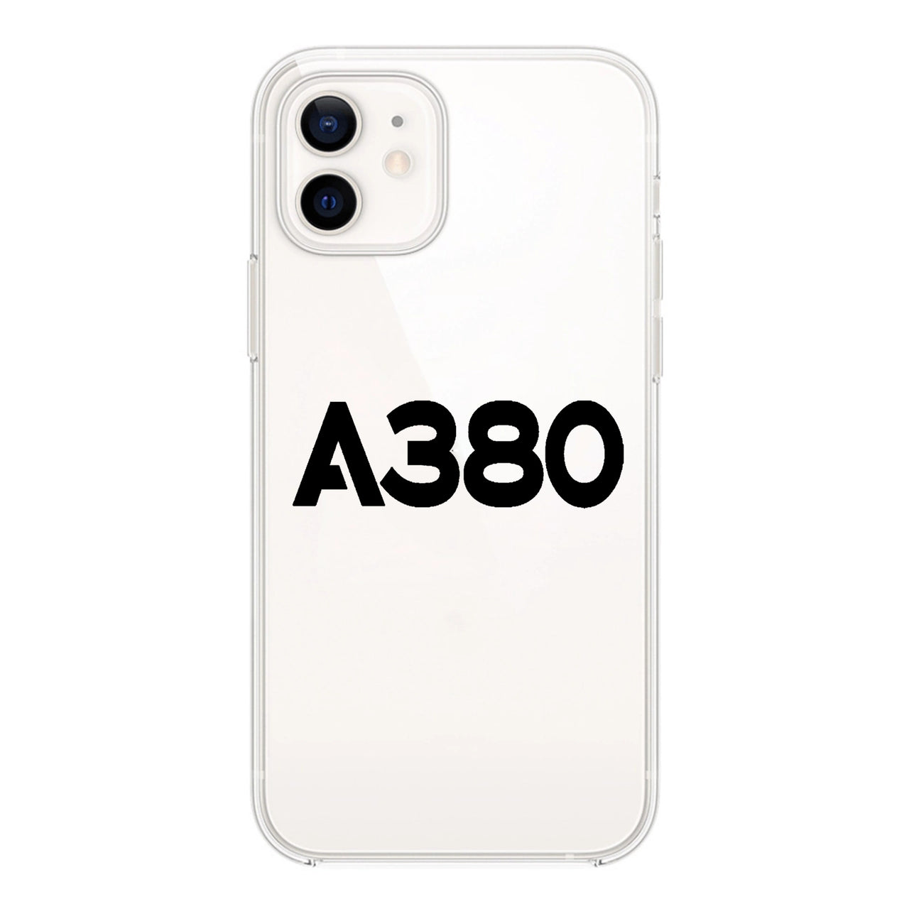A380 Flat Text Designed Transparent Silicone iPhone Cases