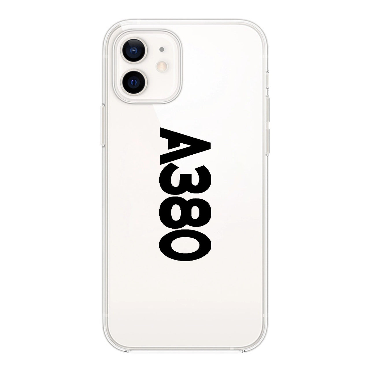 A380 Text Designed Transparent Silicone iPhone Cases
