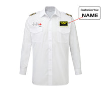 Thumbnail for Aviation Heartbeats Designed Long Sleeve Pilot Shirts