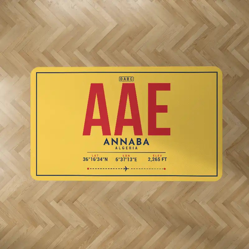 Rabah Bitat Airport (AAE) Carpets - Carpet Rectangle - ID Tag - Yellow V2