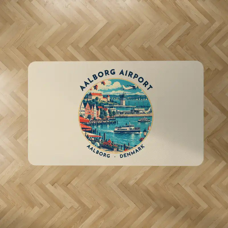 Aalborg Airport (AAL) Carpets - Carpet Rectangle - Badge - Beige