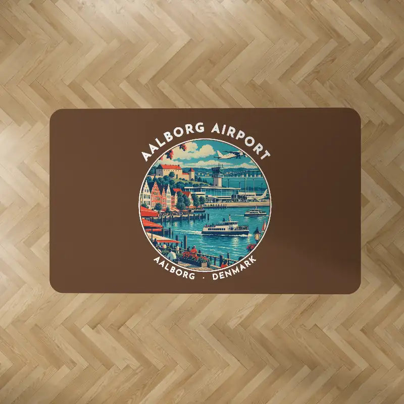 Aalborg Airport (AAL) Carpets - Carpet Rectangle - Badge - Brown V2