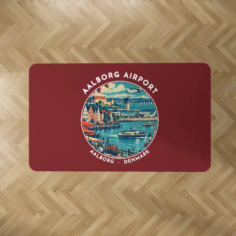 Aalborg Airport (AAL) Carpets - Carpet Rectangle - Badge - Dark Red
