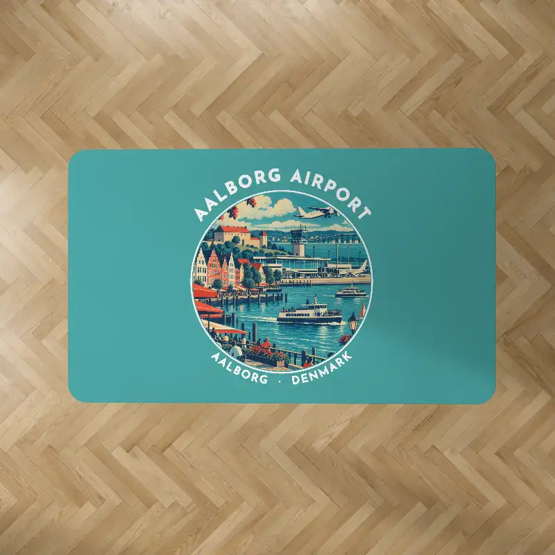 Aalborg Airport (AAL) Carpets - Carpet Rectangle - Badge - Turquoise V2