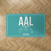 Thumbnail for Aalborg Airport (AAL) Carpets - Carpet Rectangle - ID Tag + Name - Turquoise V2