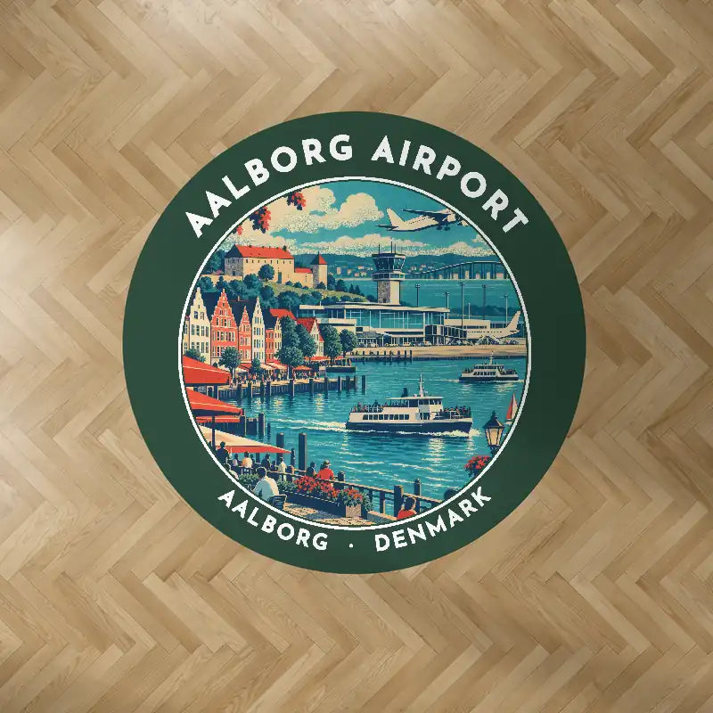Aalborg Airport (AAL) Carpets - Carpet Round - Badge - Dark Green
