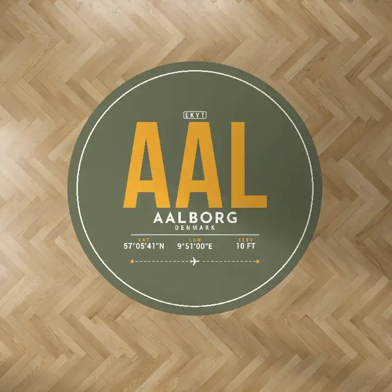Aalborg Airport (AAL) Carpets - Carpet Round - ID Tag - Green Army