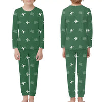 Thumbnail for Aalborg Airport (AAL) Pajamas - Children Pajamas - Green