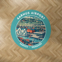 Thumbnail for Aarhus Airport (AAR) Carpets - Carpet Round - Badge - Turquoise V2