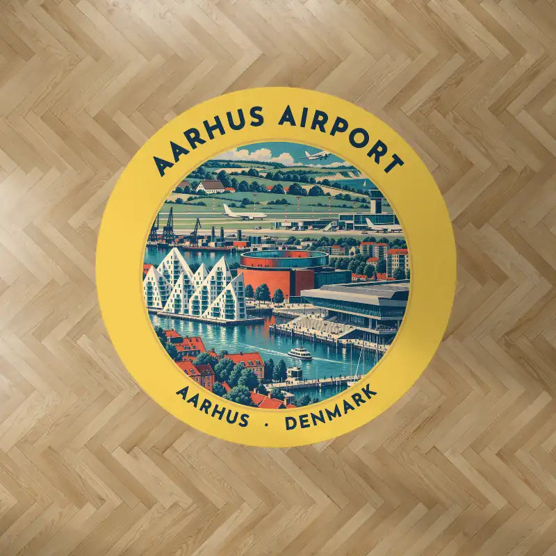 Aarhus Airport (AAR) Carpets - Carpet Round - Badge - Yellow V2