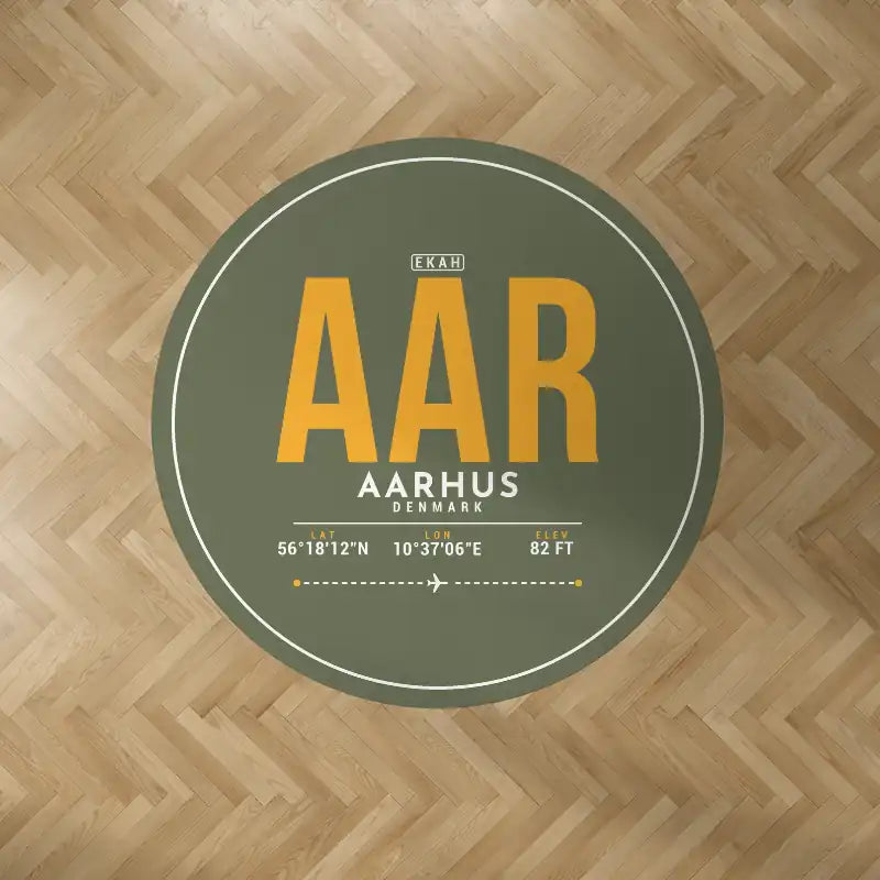 Aarhus Airport (AAR) Carpets - Carpet Round - ID Tag - Green Army V2