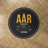 Thumbnail for Aarhus Airport (AAR) Carpets - Carpet Round - ID Tag + Name - Black V2
