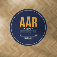Thumbnail for Aarhus Airport (AAR) Carpets - Carpet Round - ID Tag + Name - Dark Blue V2