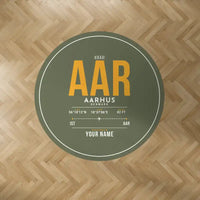 Thumbnail for Aarhus Airport (AAR) Carpets - Carpet Round - ID Tag + Name - Green Army V2