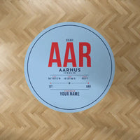 Thumbnail for Aarhus Airport (AAR) Carpets - Carpet Round - ID Tag + Name - Light Blue V2