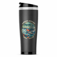 Thumbnail for Aarhus Airport (AAR) Travel Mugs - Badge - Stainless Steel (No Holder) - Gray