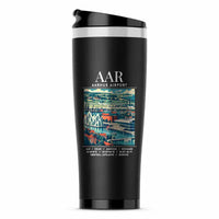 Thumbnail for Aarhus Airport (AAR) Travel Mugs - Poster - Stainless Steel (No Holder) - Black