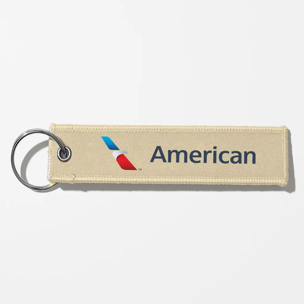 AA Crew & Staff Tag Key Chains - Beige