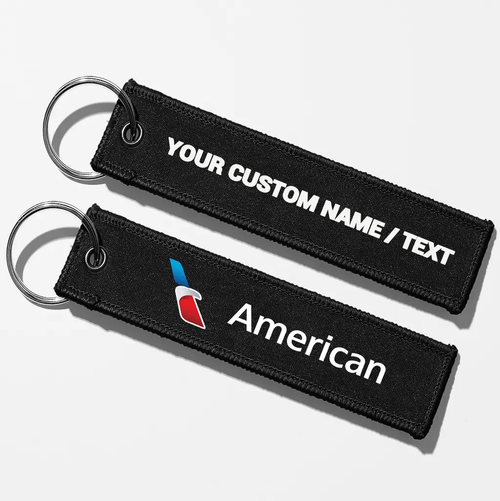 AA Crew & Staff Tag Key Chains - Black - Personalized