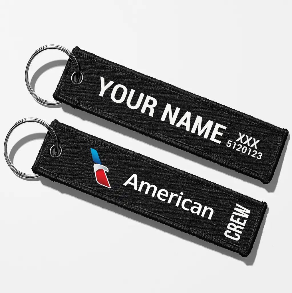 AA Crew & Staff Tag Key Chains - Black - Crew + Name