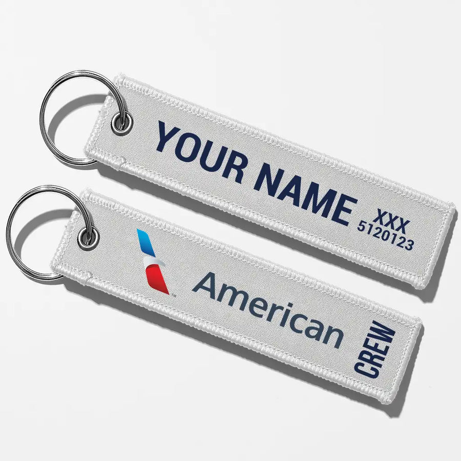 AA Crew & Staff Tag Key Chains - White - Crew + Name