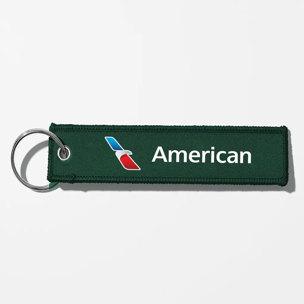 AA Crew & Staff Tag Key Chains - Dark Green
