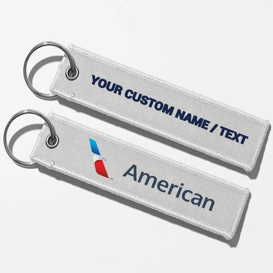 AA Crew & Staff Tag Key Chains - White - Personalized