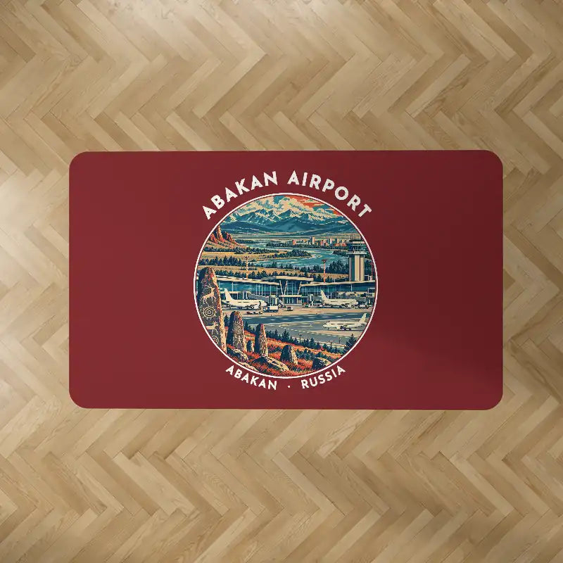 Abakan International Airport (ABA) Carpets - Carpet Rectangle - Badge - Dark Red V2