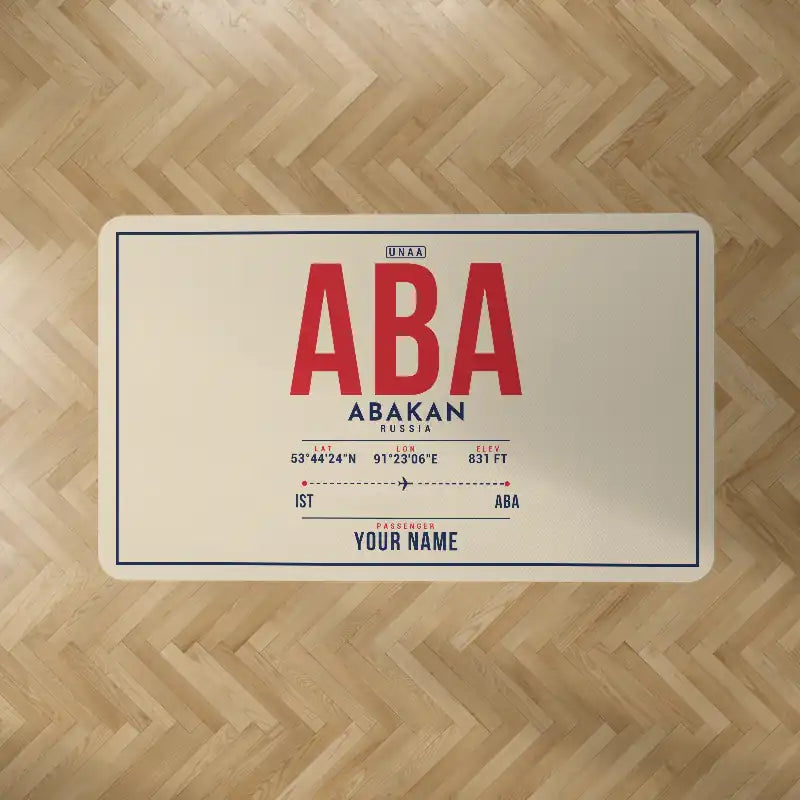 Abakan International Airport (ABA) Carpets - Carpet Rectangle - ID Tag + Name - Beige V2