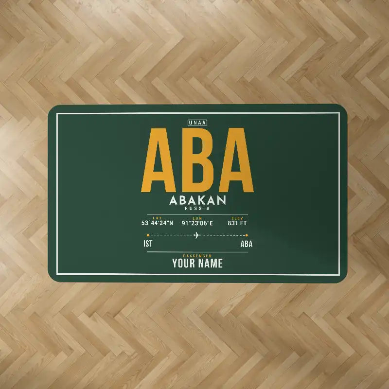 Abakan International Airport (ABA) Carpets - Carpet Rectangle - ID Tag + Name - Dark Green V2