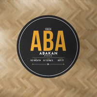 Thumbnail for Abakan International Airport (ABA) Carpets - Carpet Round - ID Tag - Black