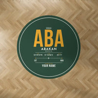 Thumbnail for Abakan International Airport (ABA) Carpets - Carpet Round - ID Tag + Name - Dark Green V2
