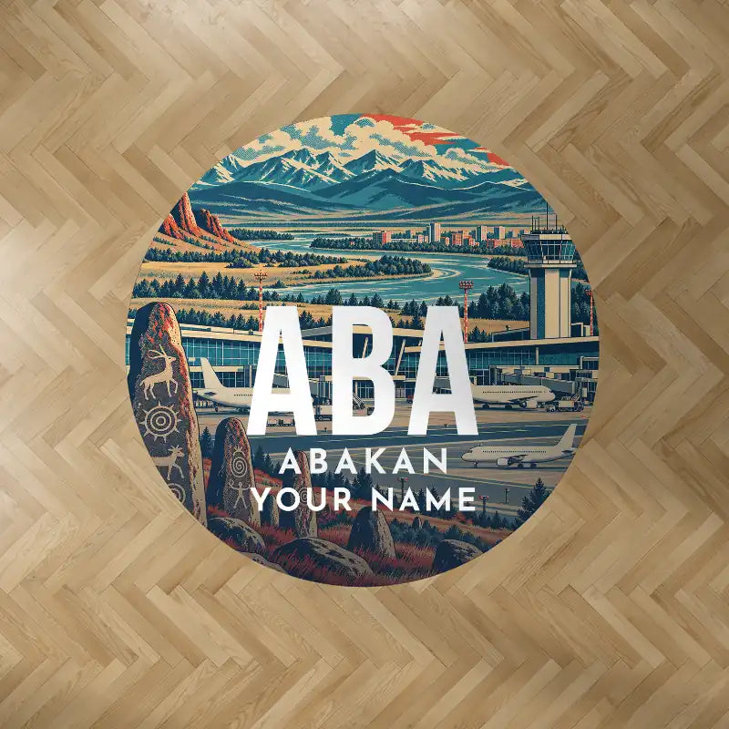 Abakan International Airport (ABA) Carpets - Carpet Round - Scene + Name V2
