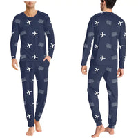 Thumbnail for Abakan International Airport (ABA) Pajamas - Men Pajamas - Navy Blue