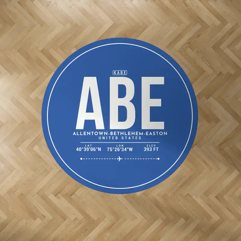 Lehigh Valley International Airport Allentown-Bethlehem-Easton (ABE) Carpets - Carpet Round - ID Tag - Blue V2