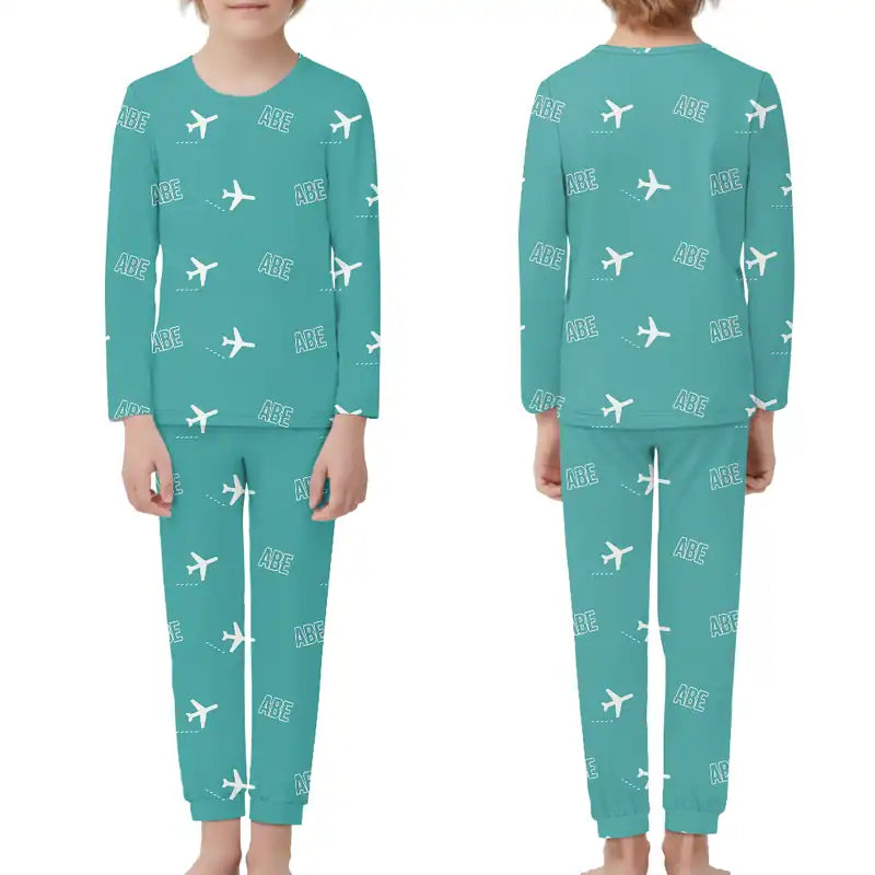 Lehigh Valley International Airport Allentown-Bethlehem-Easton (ABE) Pajamas - Children Pajamas - Turquoise