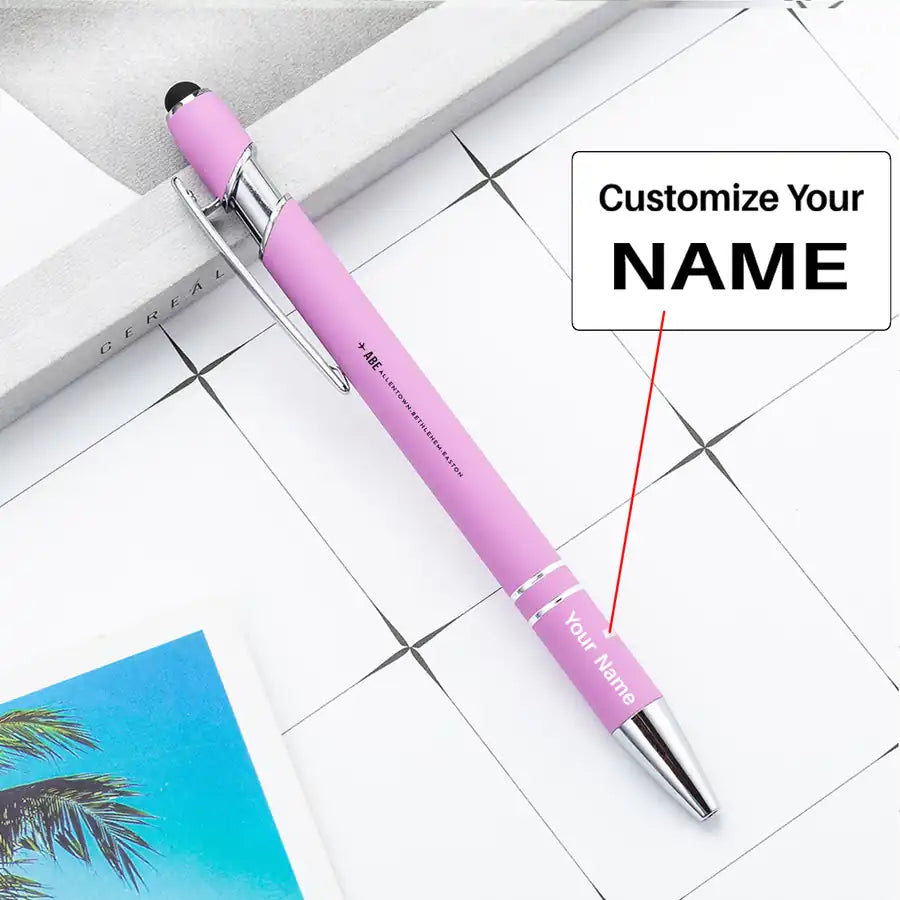 Lehigh Valley International Airport Allentown-Bethlehem-Easton (ABE) Pens - touch pen - light purple with name