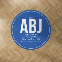 Thumbnail for Félix Houphouët-Boigny International Airport (ABJ) Carpets - Carpet Round - ID Tag - Blue V2