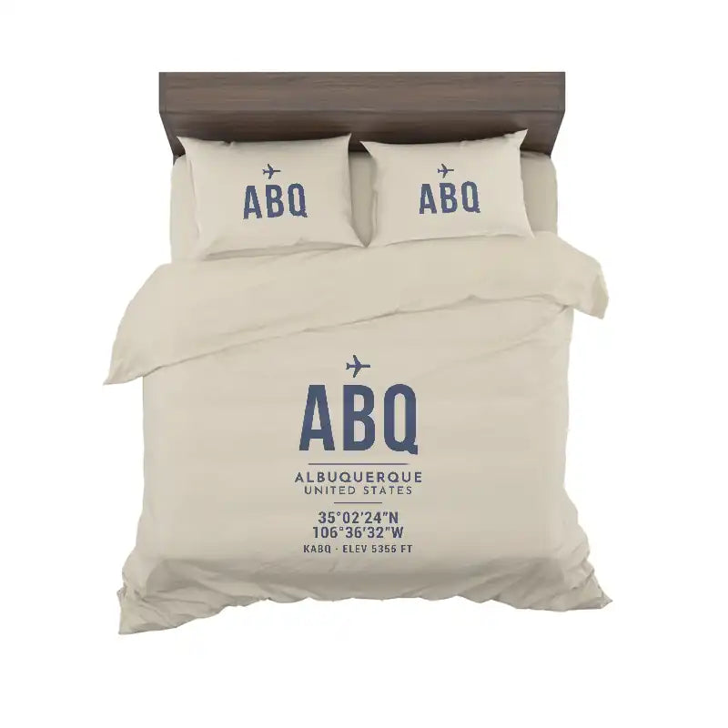 Albuquerque International Sunport (ABQ) Bedding Sets & Blankets - Bedding Set - ID Tag - Beige