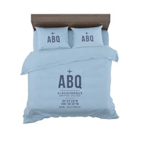 Thumbnail for Albuquerque International Sunport (ABQ) Bedding Sets & Blankets - Bedding Set - ID Tag - Light Blue