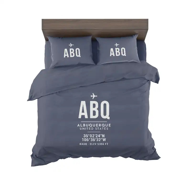Albuquerque International Sunport (ABQ) Bedding Sets & Blankets - Bedding Set - ID Tag - Navy Blue