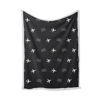 Thumbnail for Albuquerque International Sunport (ABQ) Bedding Sets & Blankets - Blanket - Pattern - Black