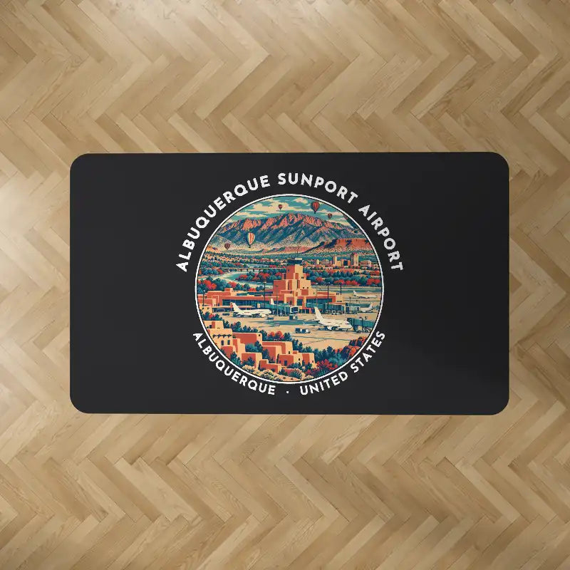 Albuquerque International Sunport (ABQ) Carpets - Carpet Rectangle - Badge - Black V2