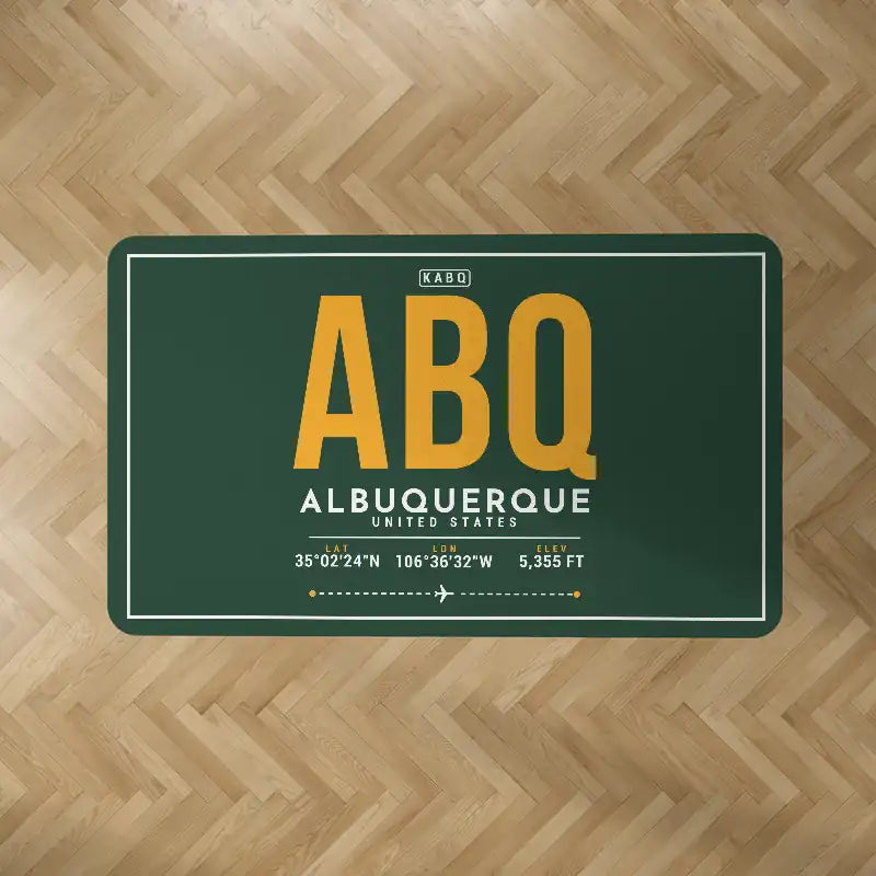Albuquerque International Sunport (ABQ) Carpets - Carpet Rectangle - ID Tag - Dark Green V2